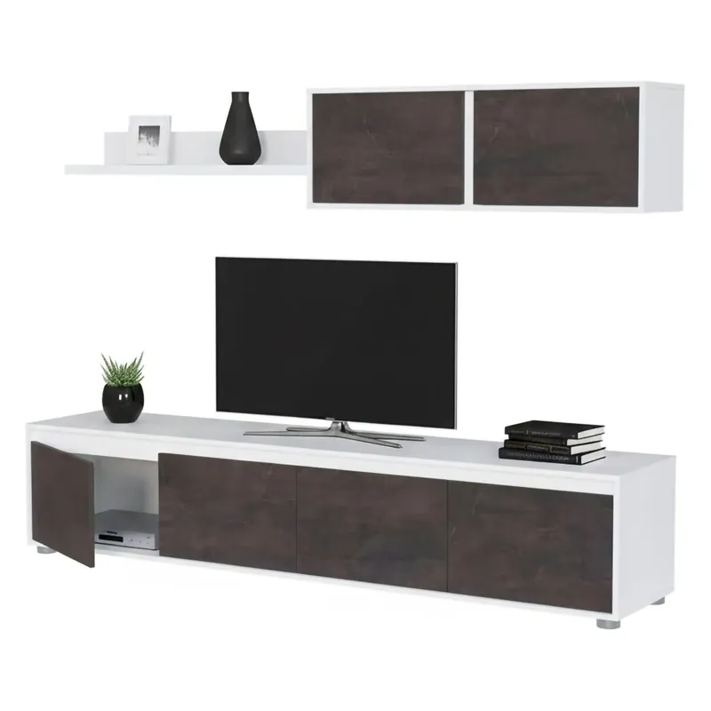 Parede montada com efeito madeira - Muebles