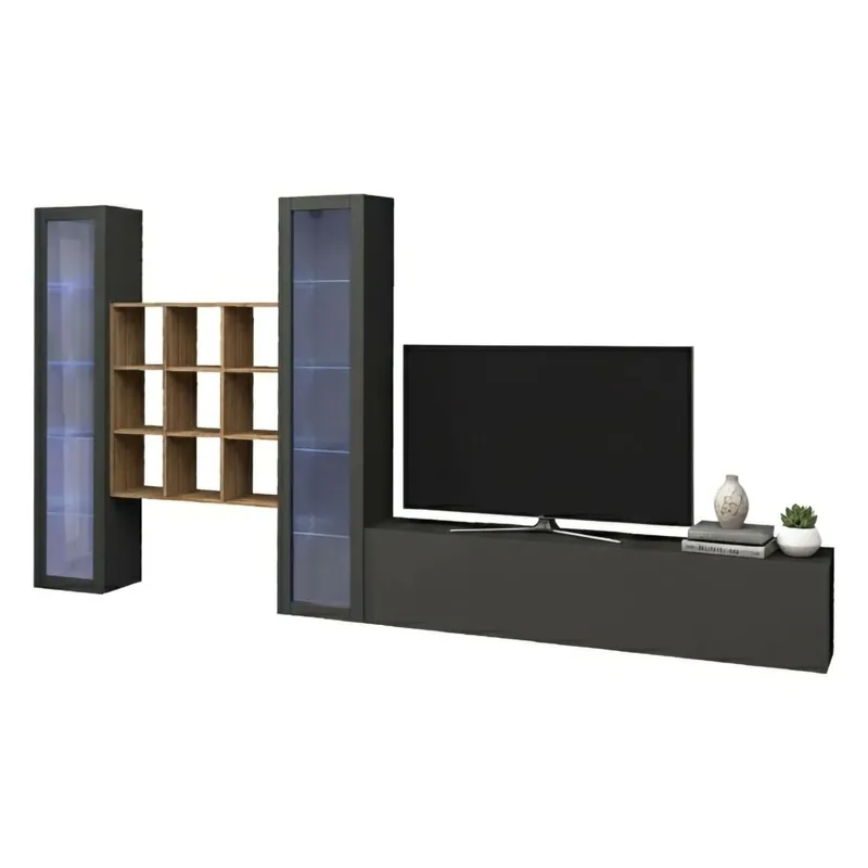 Parede montada com efeito madeira - Muebles