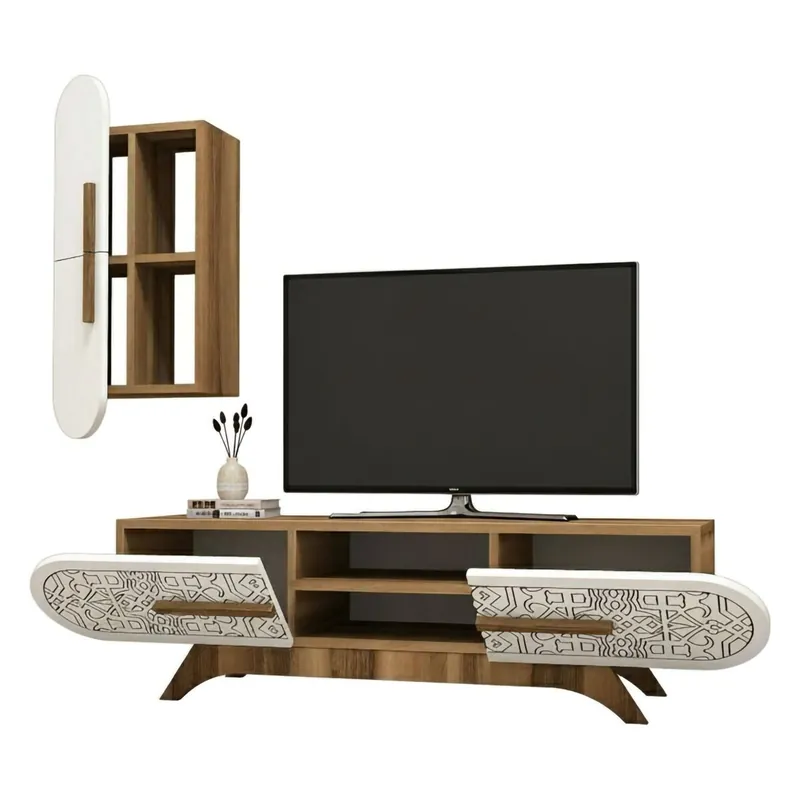 Parede montada com efeito madeira - Muebles