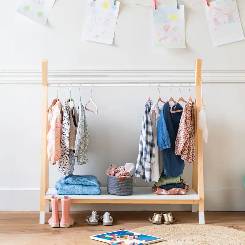 Perchero LOU de madera en color blanco para niños - Bebé