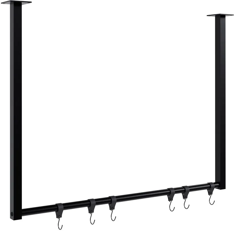 Barra de colgar Fenton con 6 perchas Metal Negro 7X80X60 cm - Decoración