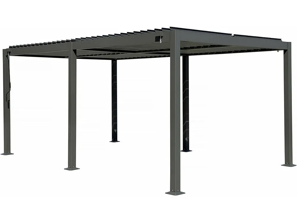 Pérgola bioclimática "Kensington" de aluminio autoportante - 3 x 5 m - Gris