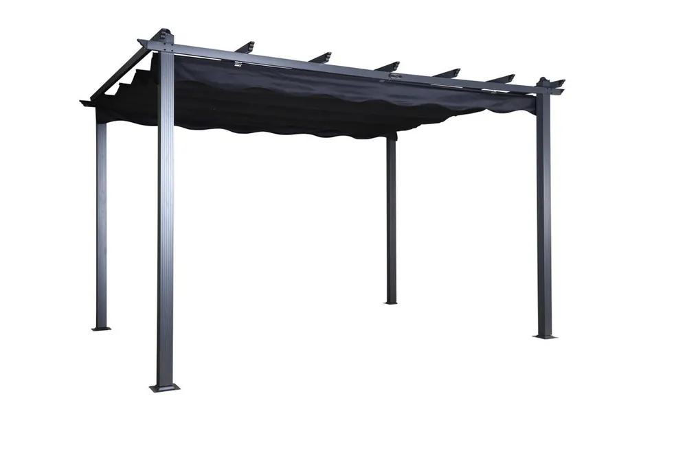Pérgola de exterior LAZIO 395x295x245 Negro - Jardín