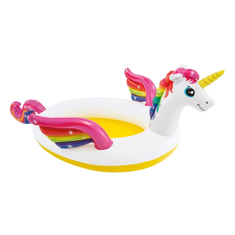 Piscina unicornio hinchable intex con pulverizador - Jardín