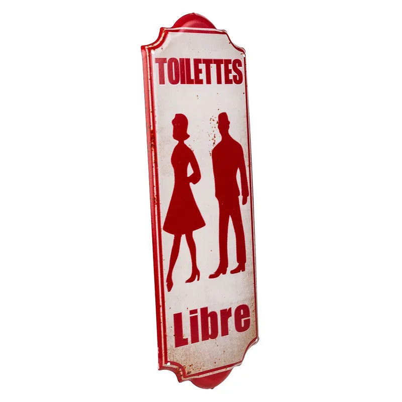 Placa de de metal roja 15x38x1 - Decoración