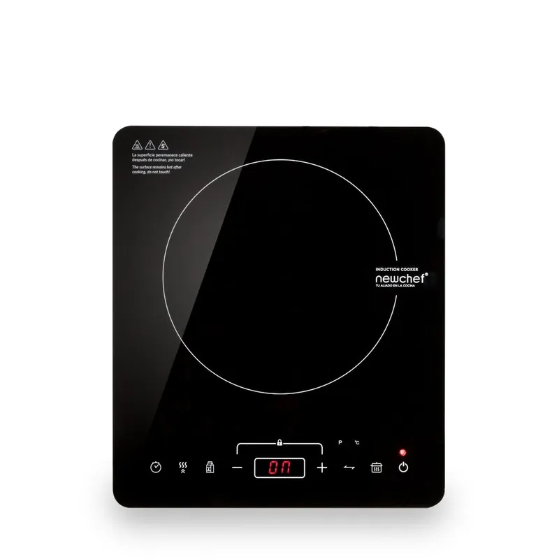 Placa Inducción Portátil Go2000 Newlux Negro 10 Potencias, 3 Prog.Preconfigurados, LED, Temp. 60-240ºC, Temporizador 3h, 2000W