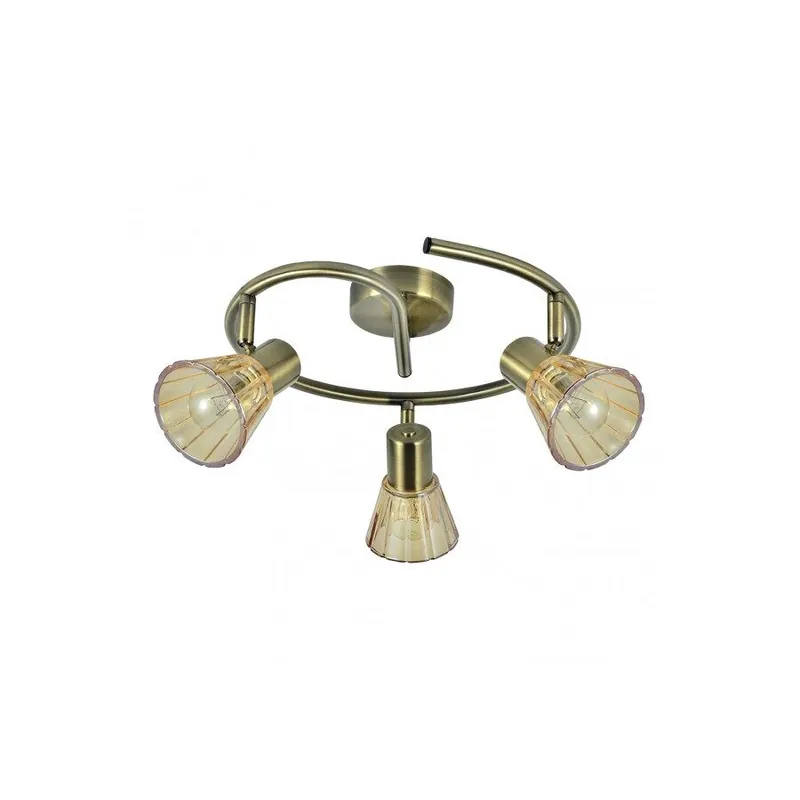 plafon 3 luces metal color dorado serie cooper 32cm - Decoración