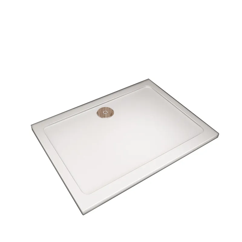 Plato de ducha cuadrado blanco 76x76x3cm para mamparas+accesorios de desagüe - Baño