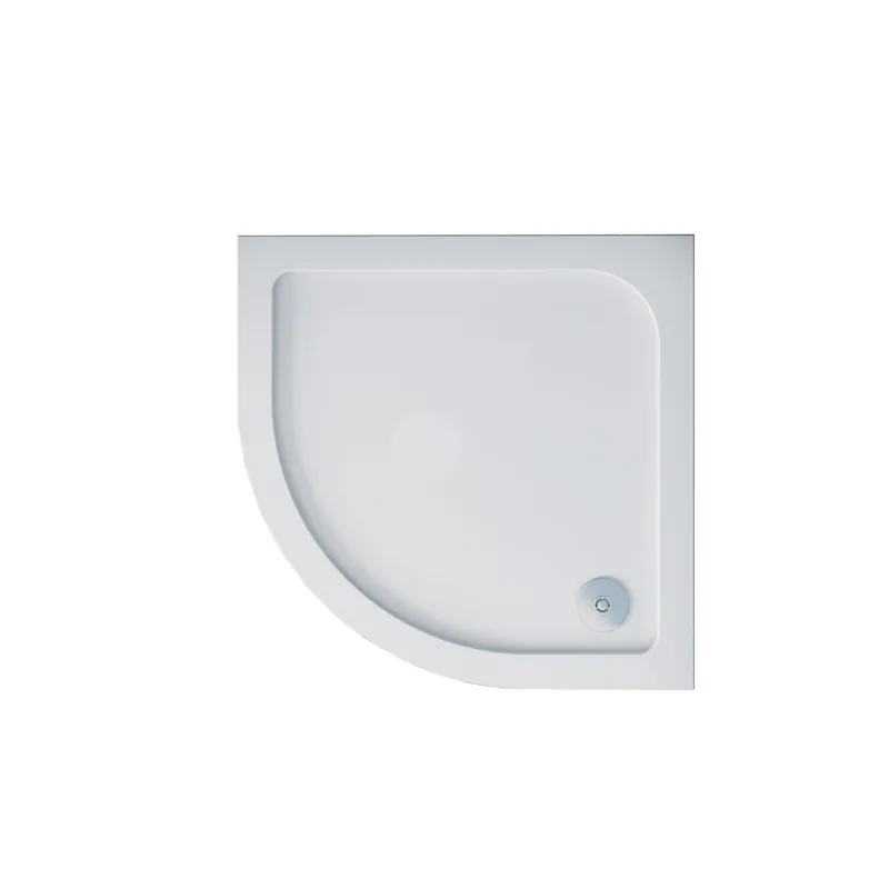Plato de ducha curvo semicircular 90x90x3cm capa gelcoat blanco+accesorios de desagüe - Baño