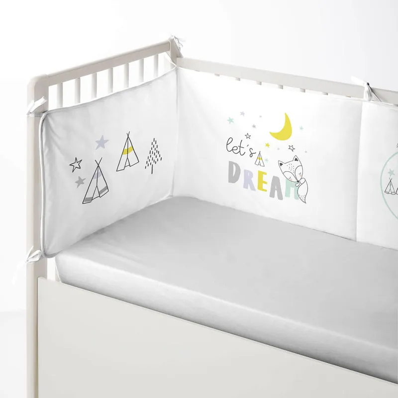PROTECTOR DE CUNA/MAXICUNA LETS DREAM Fabricado con 100% algodón 60x60 cm - Bebé