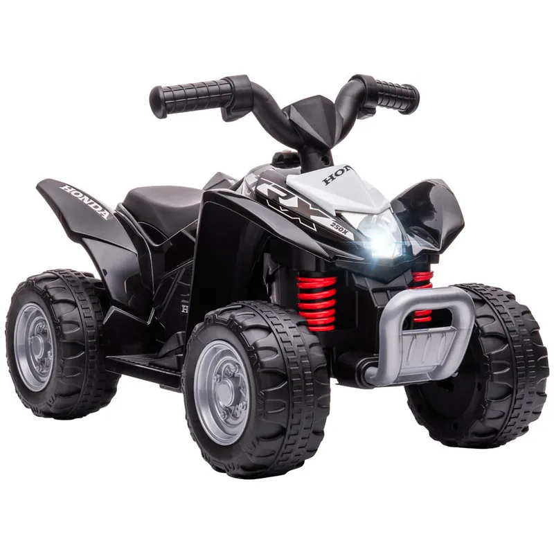 AIYAPLAY Quad Eléctrico para Niños de 18-36 Meses con Licencia HONDA Vehículo Eléctrico a Batería 6V Infantil con Faros LED Bocina Velocidad de 2,8 km/h y Avance 65,5x38,5x43,5 cm Negro