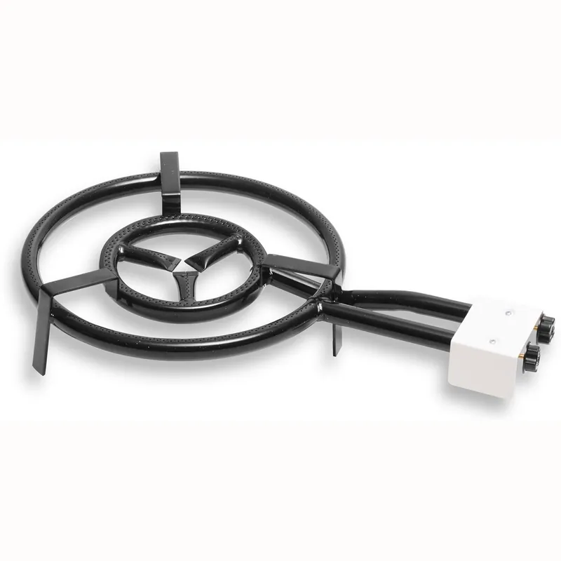 Briebe MOD500 Paellero Doble Aro 50cm, Quemador de Gas Butano, Camping Gas, Rosco para Paellas, Plancha, , Negro - Jardín