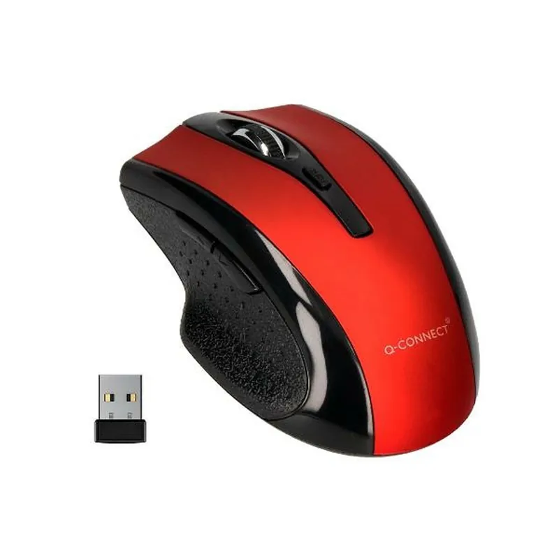 Ratón Inalámbrico Óptico Q-Connect KF18068 Rojo