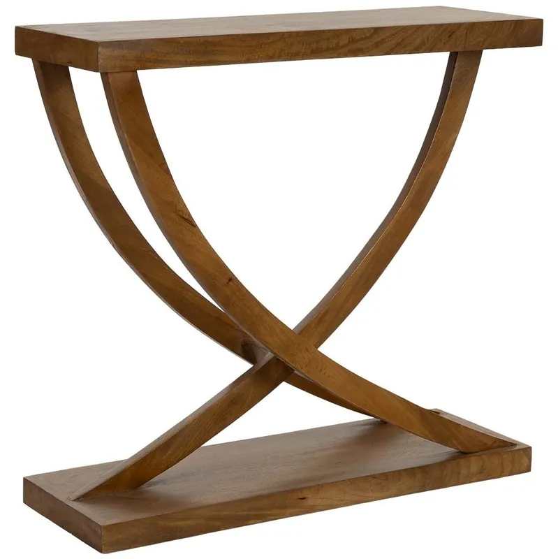 Recibidor de madera artesanal marrón 90x30x84h cm - Muebles