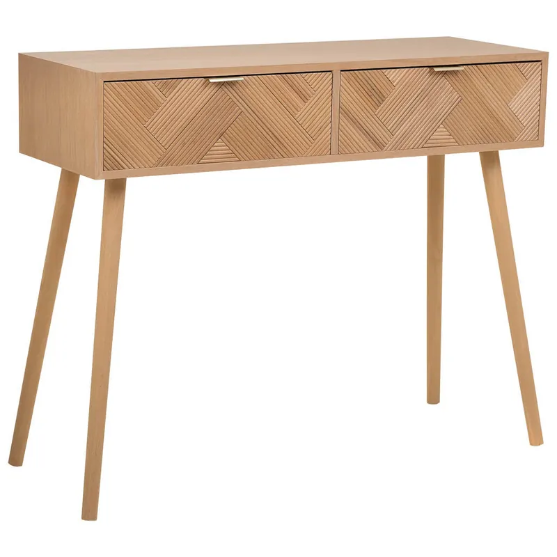 Recibidor de madera con 2 cajones marrón de 99x34x78 cm - Muebles