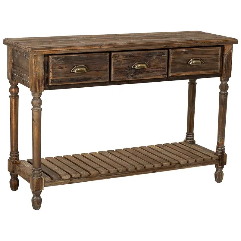 Recibidor de madera con 3 cajones 120x38x81h - Muebles