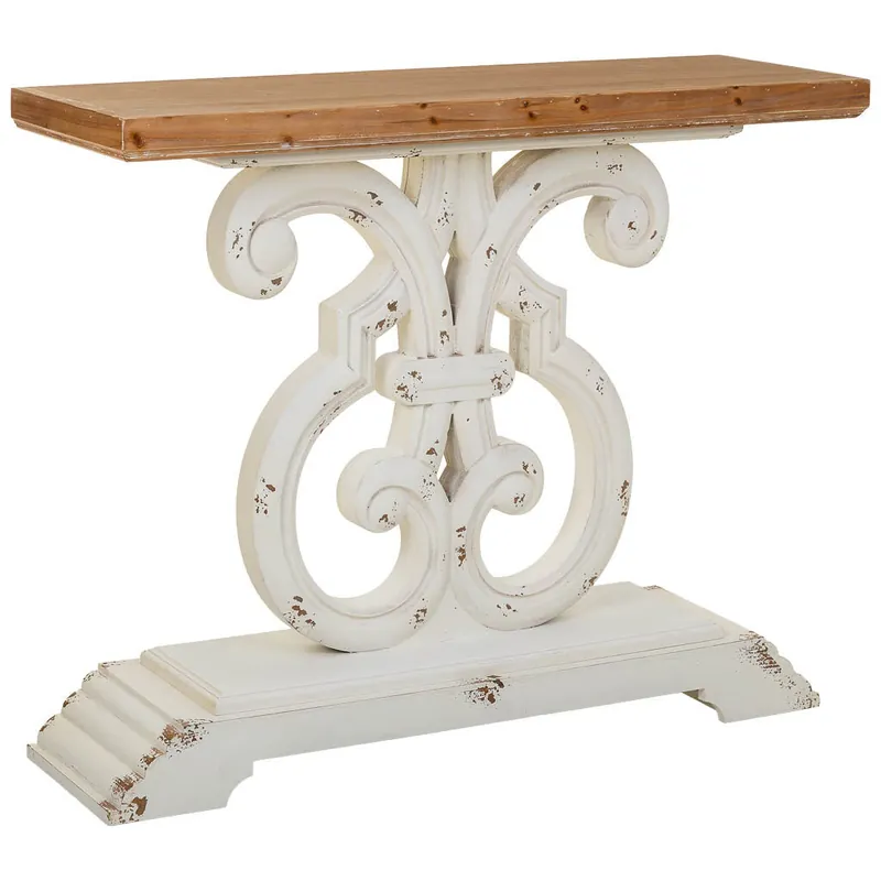 Recibidor de madera blanco 110x36x91h cm - Muebles