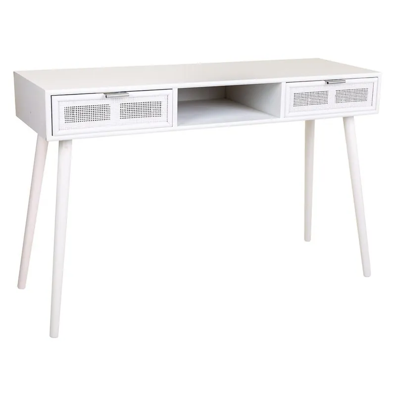 Recibidor de madera y reja blanca 120x42x79h cm - Muebles