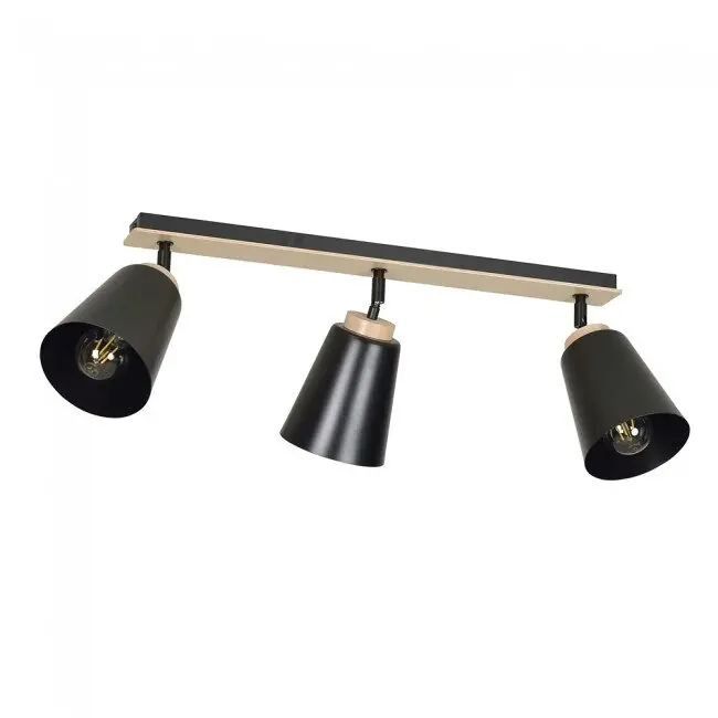 Regleta de techo Tasla Negro 3 luces marca Wonderlamp - Decoración