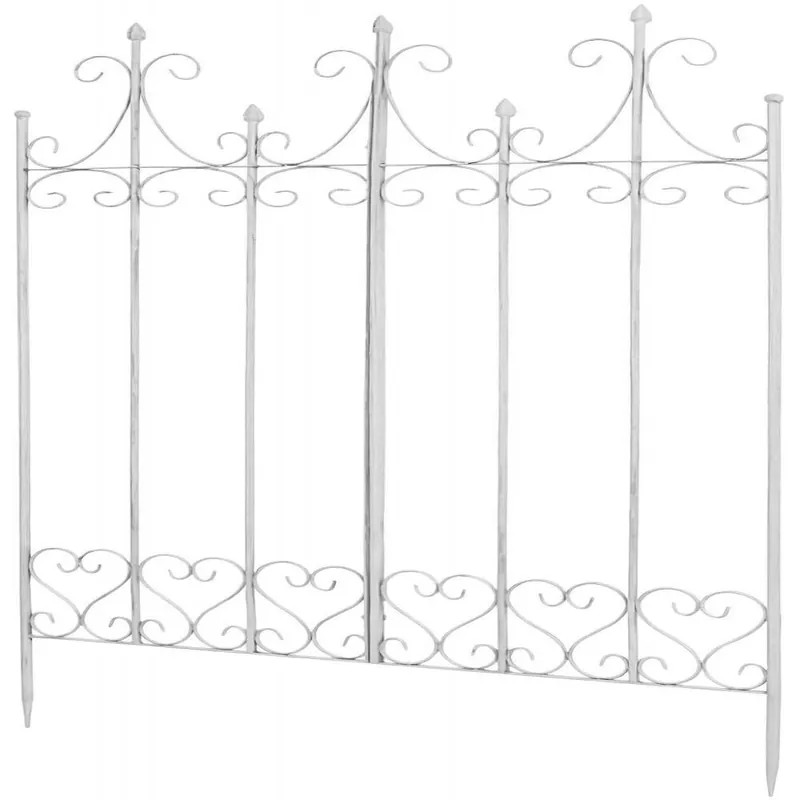 Celosía de Jardín Lila 130 x 100 cm Metal Blanco antiguo 2X100X150 cm