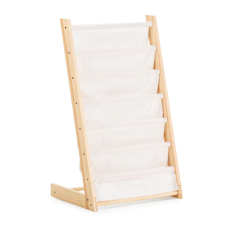 Revistero Rui en tela y madera con 6 secciones - Decoración