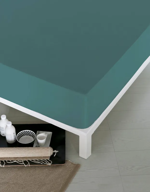 Sábana bajera lisa de algodón 144 hilos cama 90x190/200 cm - Textil