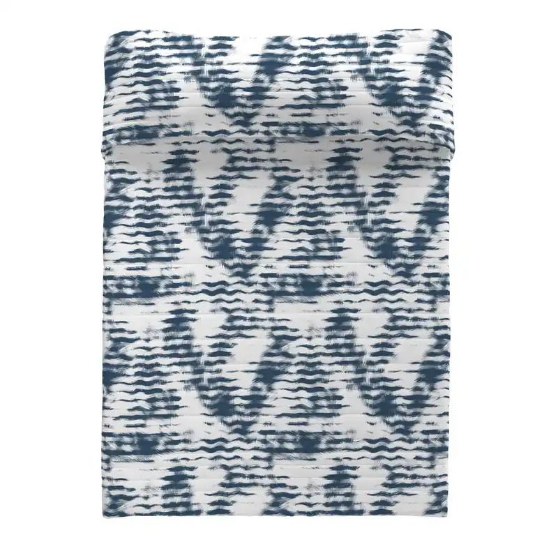 SANDAL - Colcha Bouti Estampada - Microfibra - Extra - Suave - Gramaje 70 Gramos - Cama 90 - WAVES BLUE