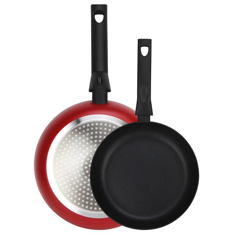 FAGOR Nela Rouge Set Juego Sartenes 20-24 cm Inducción Aluminio Extra grueso Antiadherente Ecológico sin PFOA, , Rojo