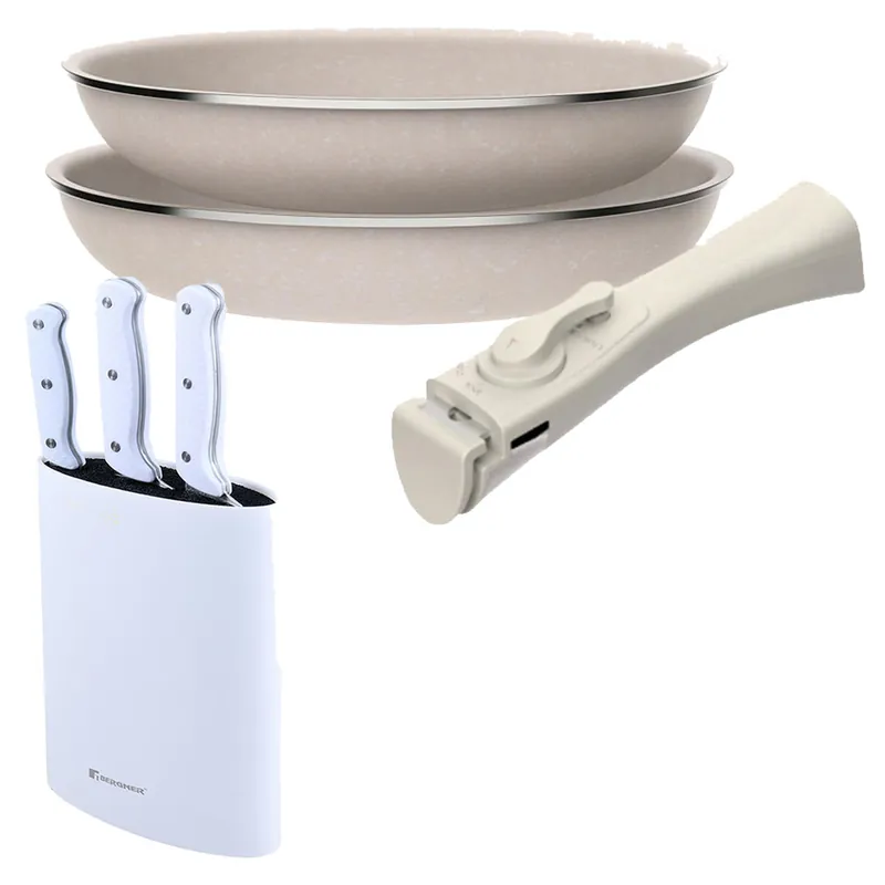 Sartenes Ø24Ø28cm inducción Click&Cook y Cuchillos de cocina