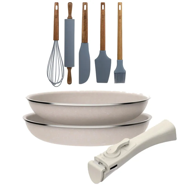 Sartenes Ø24Ø28cm inducción Click&Cook y Utensilios de cocina