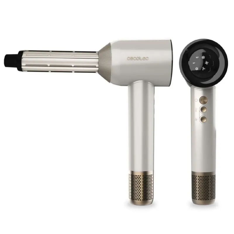 Secador de pelo Cecotec DryGlam Waves 1600W 110000 rpm 4 cabezales beige - Electrodomésticos
