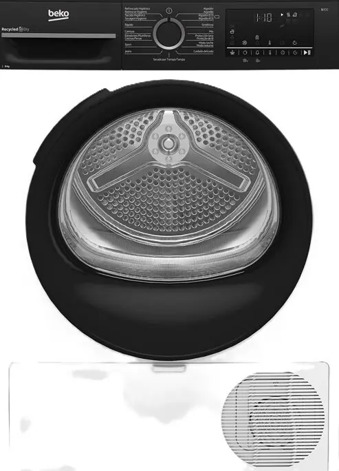 Secadora bomba de calor 9 kilos color blanco BEKO BM3T49240W - Electrodomésticos