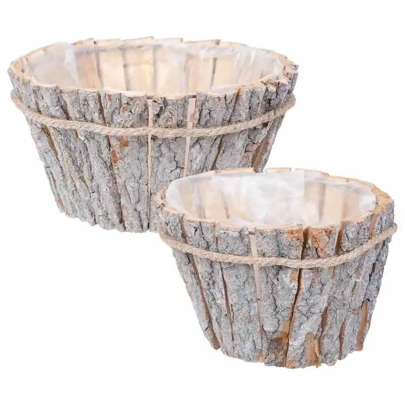 Set 2 cestos de madera marrones - Decoración