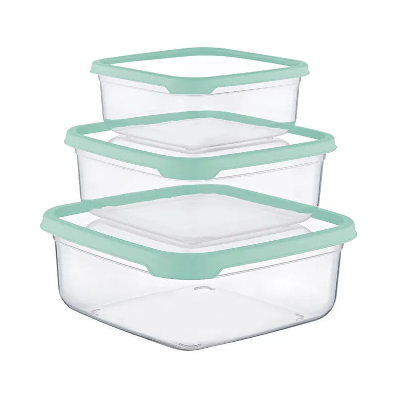 Set 3 Recipientes Herméticos para Alimentos, de forma Cuadrada 7house - Cocina