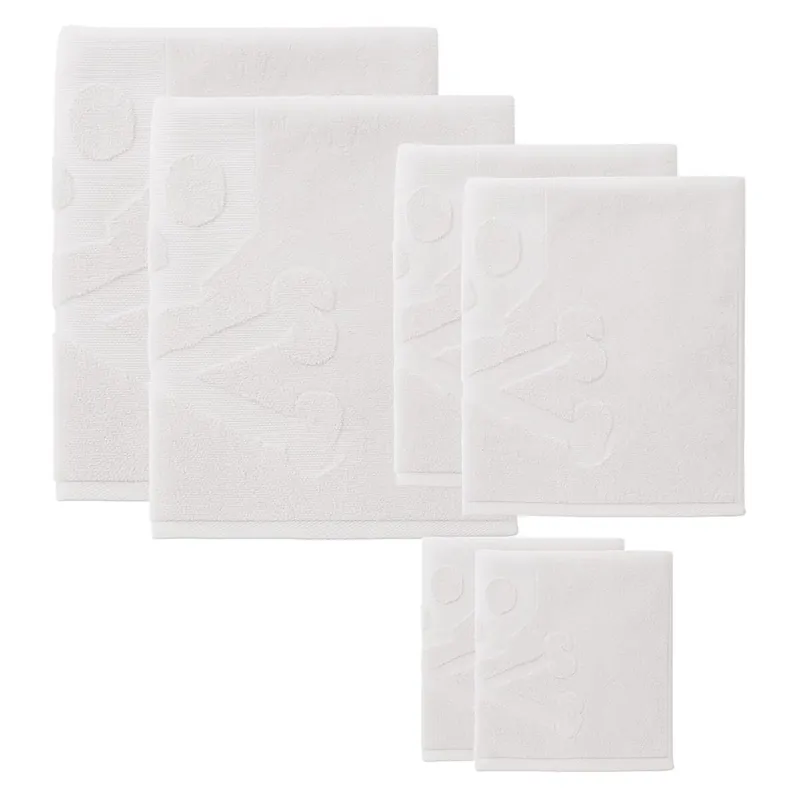 Set 6 de toallas de baño calavera (2x tocador 30x50cm + 2x manos 50x90cm + 2x baño 70x140cm) 100%algodón Blanco Scalpers Home - Textil