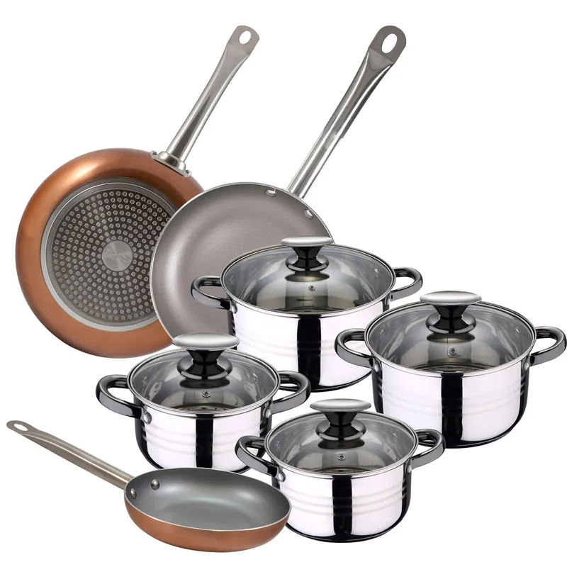Set batería 8 piezas + set 3 sartenes 18x20x26 cms - Cocina