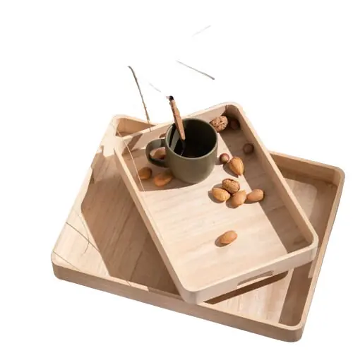Set de 2 bandejas de madera rectangulares 35x45x4,5cm - Cocina