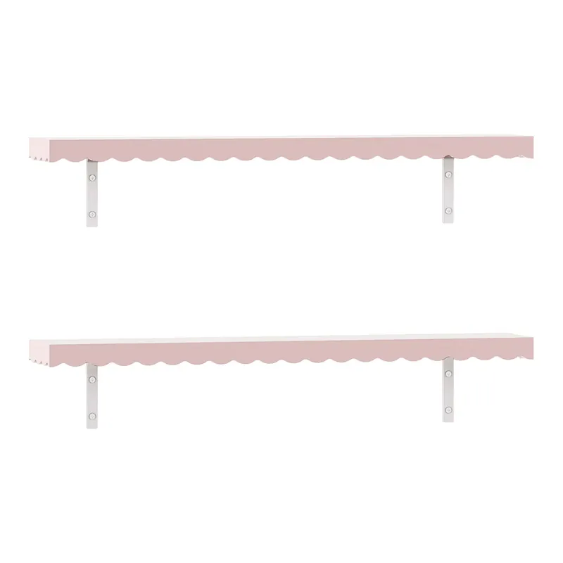 Set de 2 estantes flotantes Vestnes 80x17x4 cm - Algodón de azúcar [en.casa]