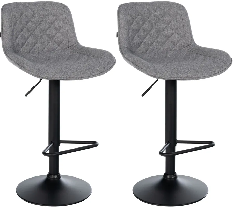 2er Set de taburetes de bar Kasson Tela Azul 52X50X84 cm - Muebles