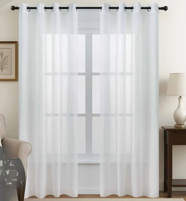 Set de 2 visillos MALI 140x260cm color blanco - Textil