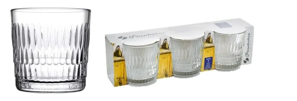 Set de 3 vasos RAIN 30cl marca PASABAHCE - Cocina