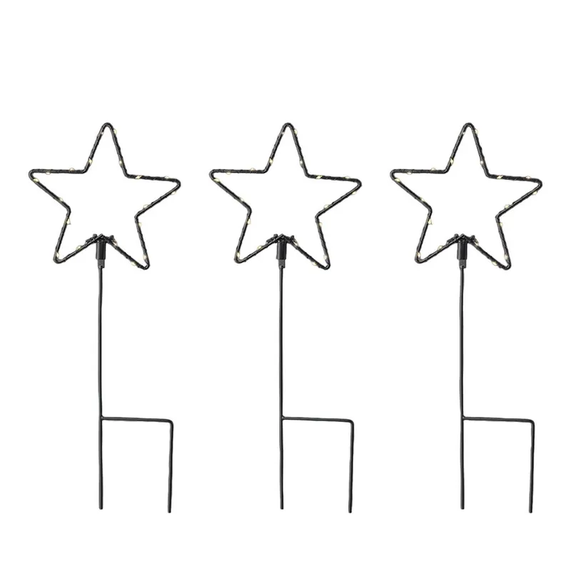 Set de Estacas LED de jardín Lumineo Navidad Estrellas Ø 15 x 42,5 cm MicroLED 3 Piezas - Decoración