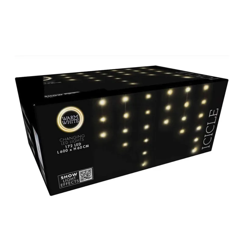 Well Home Conjunto de Luces de cortina con 172 Luces LED Blanco cálido con control remoto 40 cuerdas - Decoración
