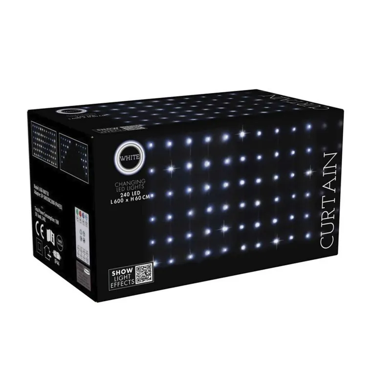 Well Home Conjunto de Luces de cortina con 240 Luces LED Blanco con control remoto de 40 cuerdas - Decoración