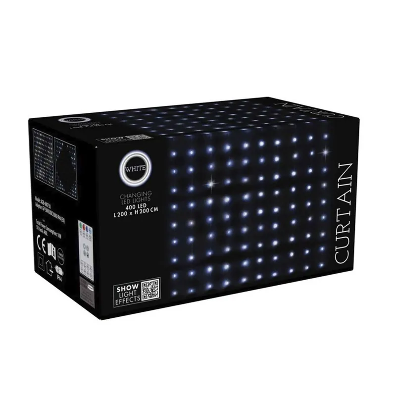 Well Home Conjunto de Luces de cortina con 400 Luces LED Blanco con control remoto de 20 cuerdas - Decoración