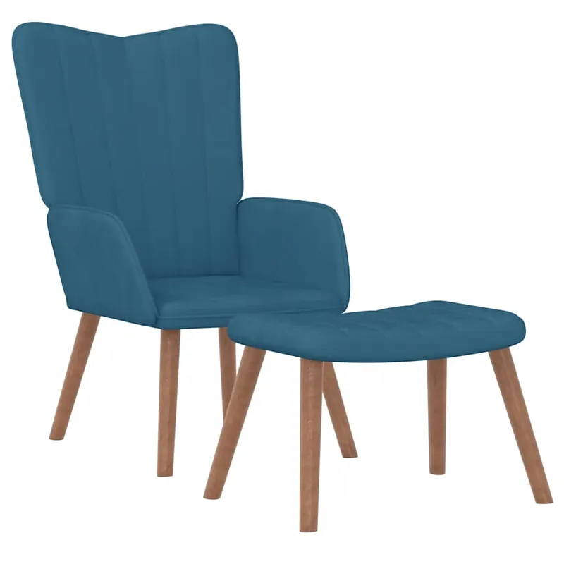 vidaXL Sillón de relax con taburete de terciopelo gris claro - Sofás sillones puffs