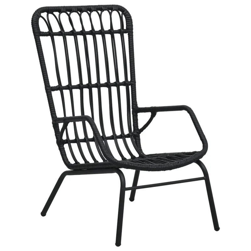 vidaXL Silla de jardín de ratán sintético negro