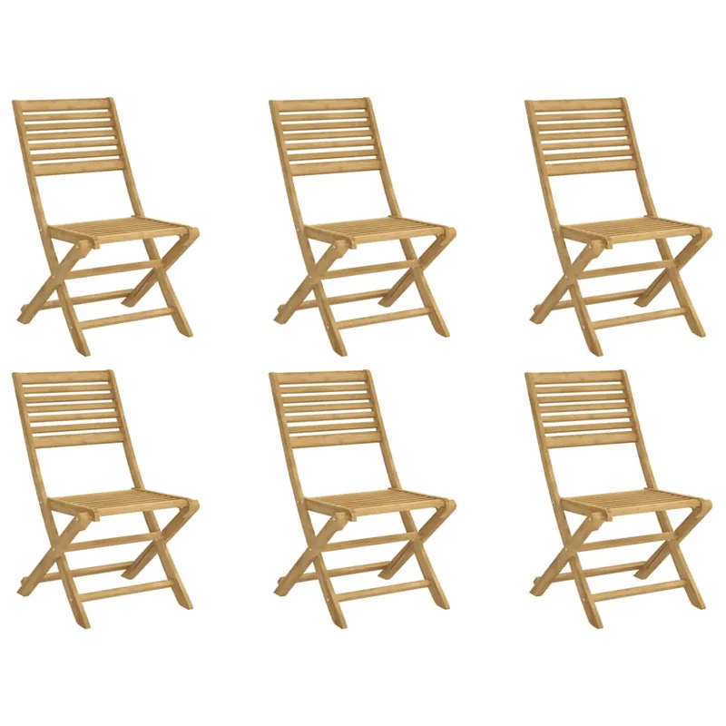 vidaXL Sillas de jardín plegables 6 uds madera acacia 48,5x61,5x87 cm