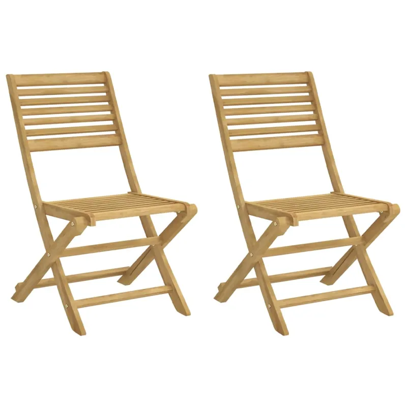 vidaXL Sillas de jardín plegables 2 uds madera acacia 48,5x61,5x87 cm