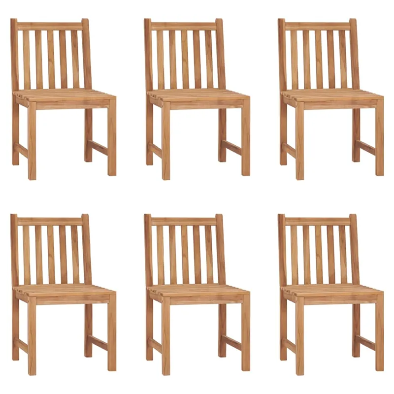 vidaXL Sillas de jardín 6 unidades madera maciza de teca
